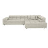 ECKSOFA Creme Velours  - Creme/Schwarz, Design, Kunststoff/Textil (317/213cm) - Hom`in