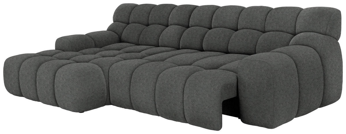 Ecksofa inkl. Funktion Anthrazit Webstoff  - Anthrazit/Schwarz, MODERN, Kunststoff/Textil (180/297cm) - Welnova