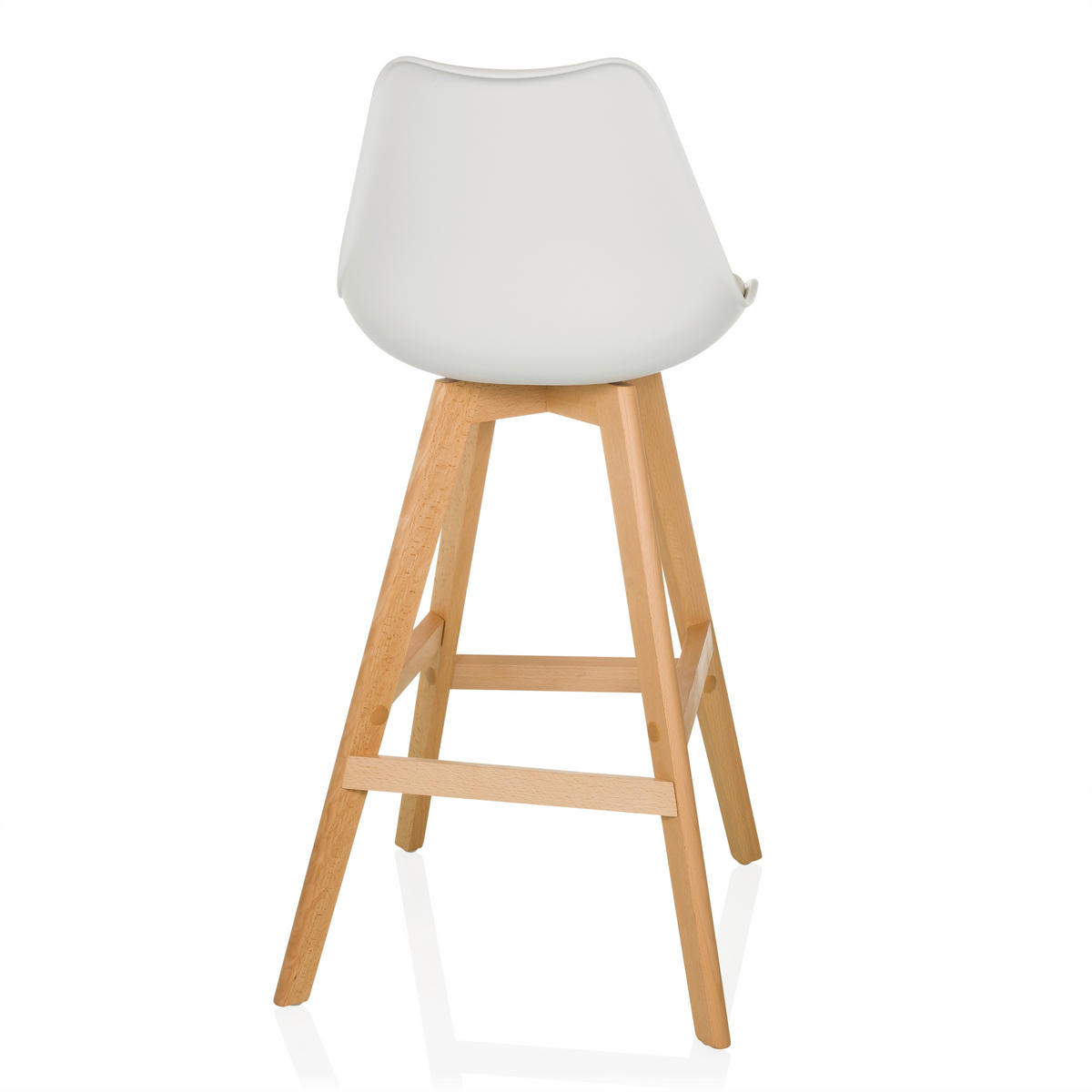 BARHOCKER-SET Weiß abwischbar  - Buchefarben/Weiß, MODERN, Holz/Kunststoff (51/99/51cm) - MID.YOU