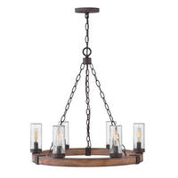 KRONLEUCHTER 59,1/61 cm   - Wildeiche/Schwarz, KONVENTIONELL, Glas/Metall (59,1/61cm) - Elstead Lighting
