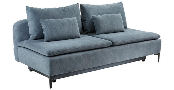 SCHLAFSOFA Flachgewebe Dunkelgrau  - Dunkelgrau/Schwarz, Design, Textil/Metall (203/75/100cm) - Carryhome