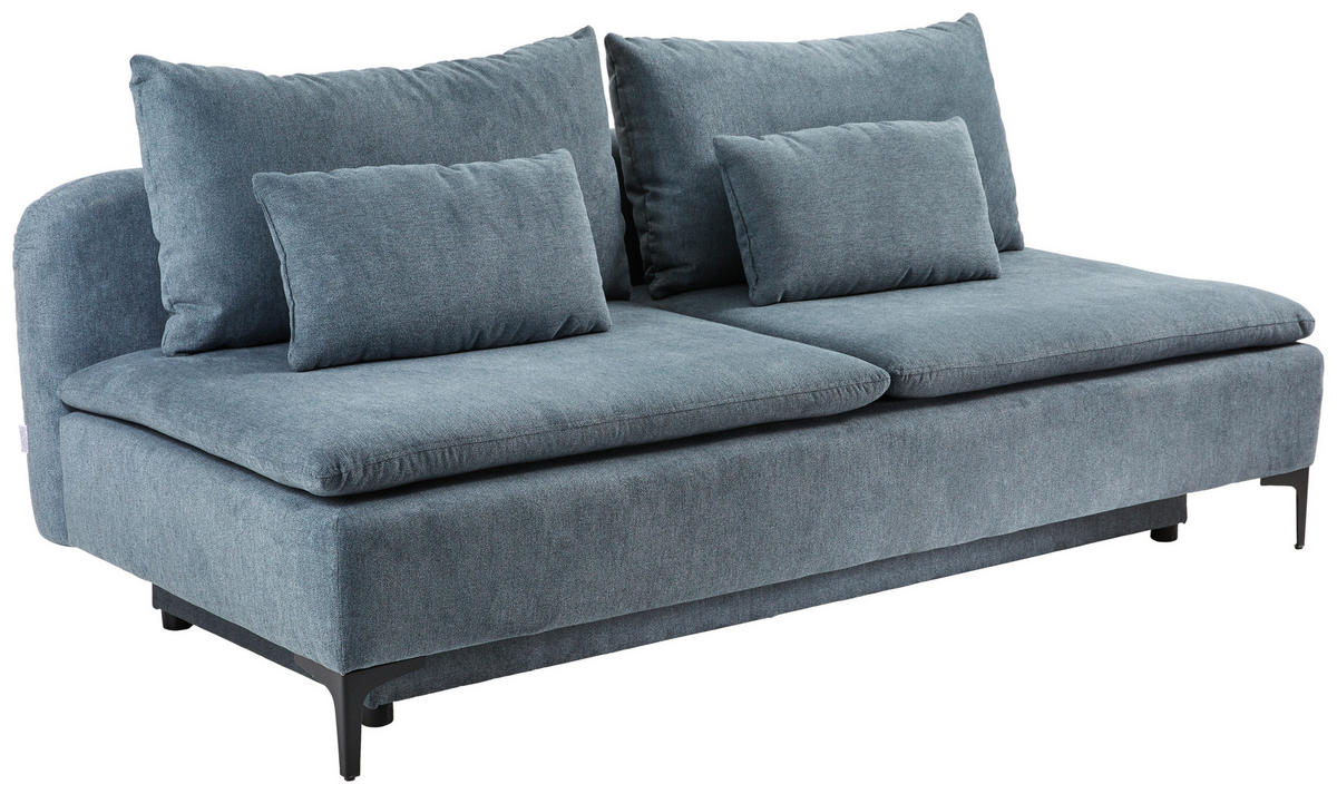 BÄDDSOFFA i flatväv mörkgrå  - mörkgrå/svart, Design, metall/textil (203/75/100cm) - MID.YOU
