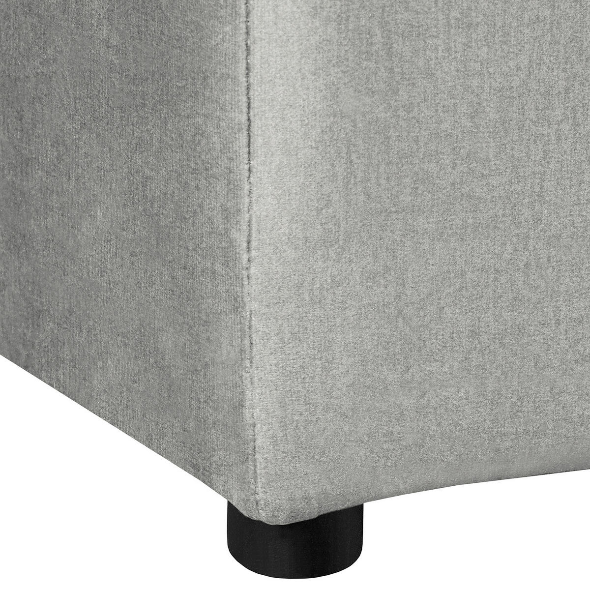 ECKSOFA Velours Hellgrau  - Hellgrau/Schwarz, Design, Kunststoff/Textil (243/284cm) - P & B