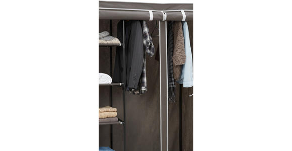 STOFFSCHRANK 110/178/46 cm  in Grau  - Grau, Basics, Kunststoff/Textil (110/178/46cm) - Carryhome