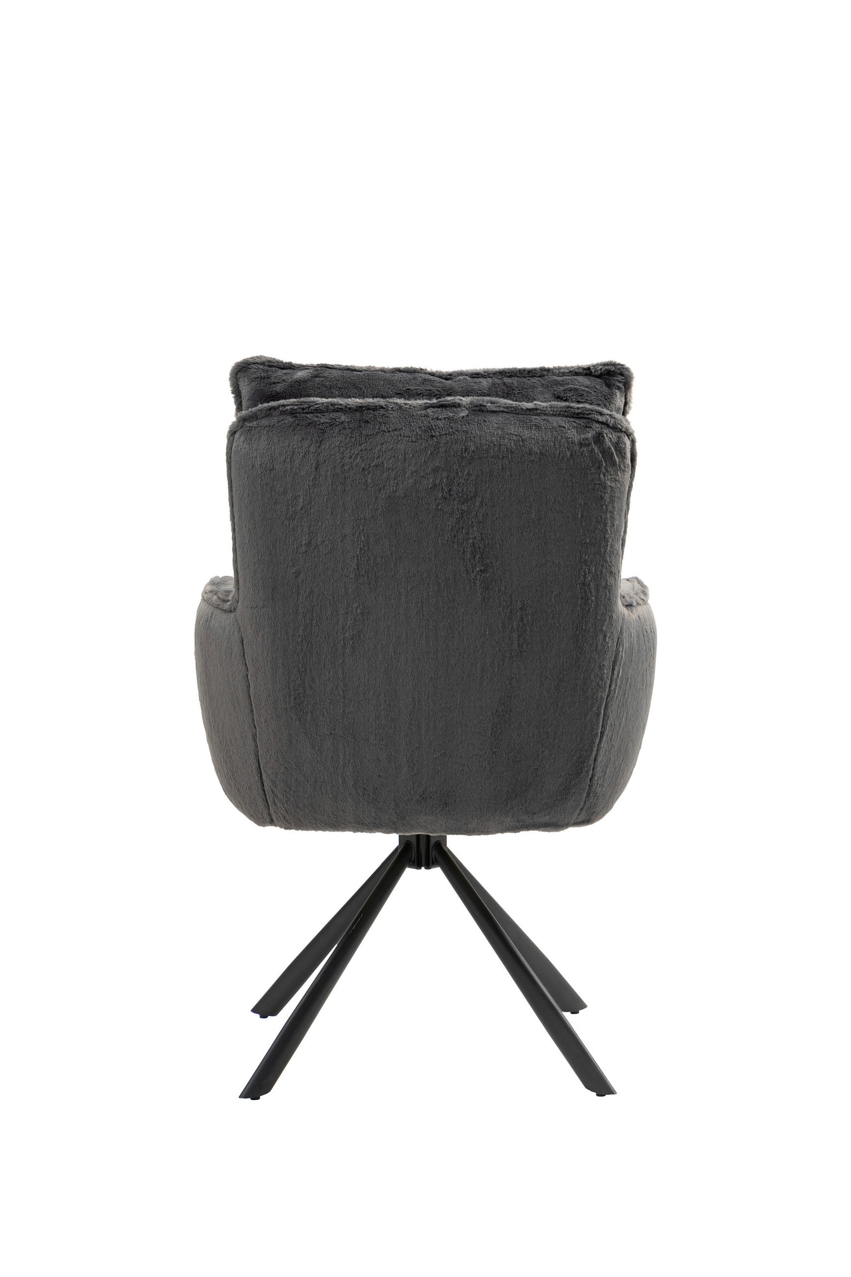 ARMLEHNSTUHL  in Eisen Plüsch  - Anthrazit/Schwarz, Design, Textil/Metall (62/95/67cm) - Novel