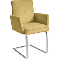 ARMLEHNSTUHL  in Stahl Chenille  - Chromfarben/Gelb, Design, Textil/Metall (56/92/60cm) - Dieter Knoll