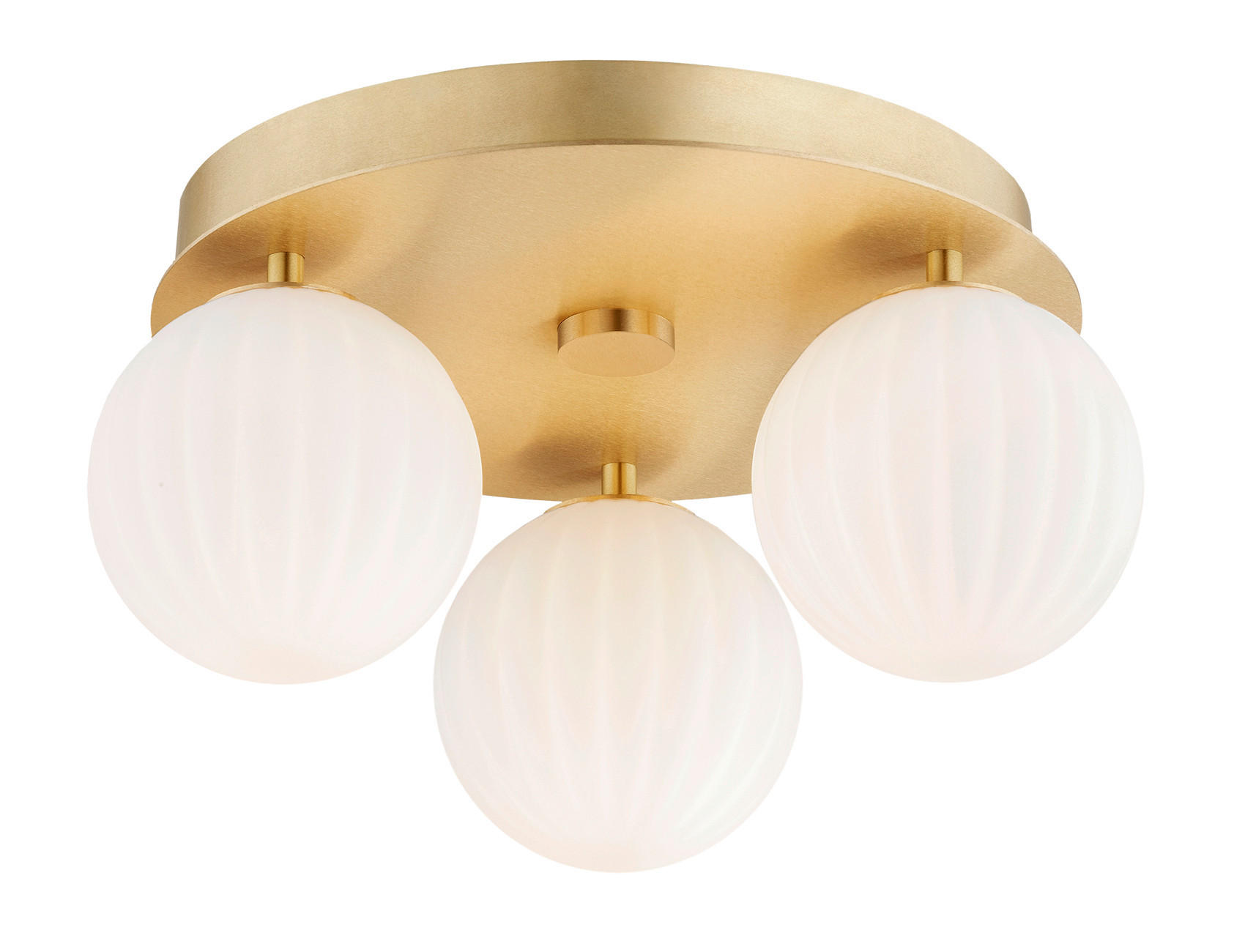 DECKENLEUCHTE PALOMA 17.5/34/34 cm   - Messingfarben/Weiß, KONVENTIONELL, Glas/Metall (17.5/34/34cm)