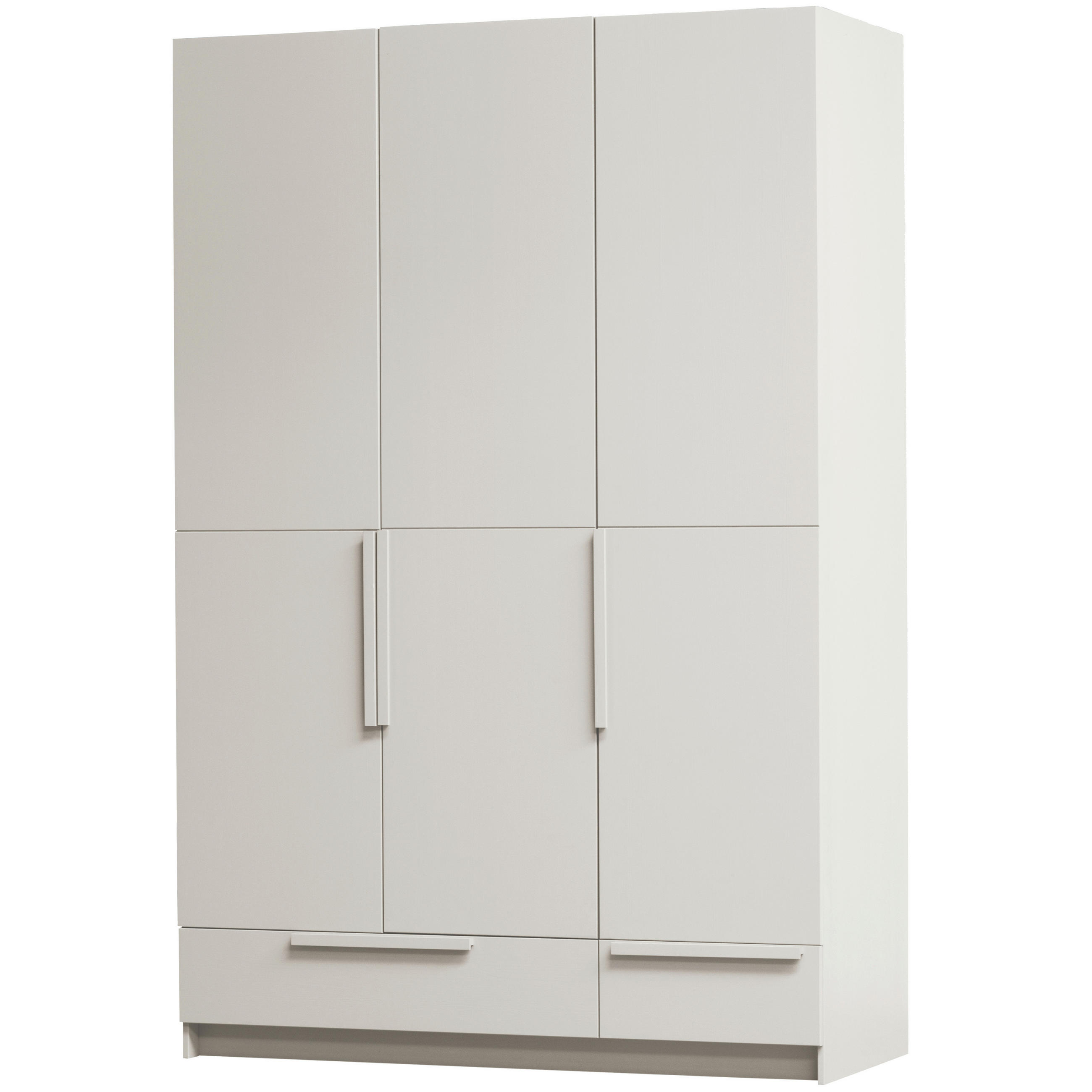 Livetastic Garderobenschrank Pure Hellgrau 142x215x60 cm