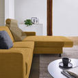 ECKSOFA  in Webstoff Honig  257/165 cm  - Schwarz/Honig, Design, Kunststoff/Textil (257/165cm) - Xora