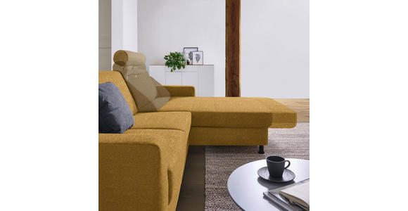 ECKSOFA  in Webstoff Honig  257/165 cm  - Schwarz/Honig, Design, Kunststoff/Textil (257/165cm) - Xora