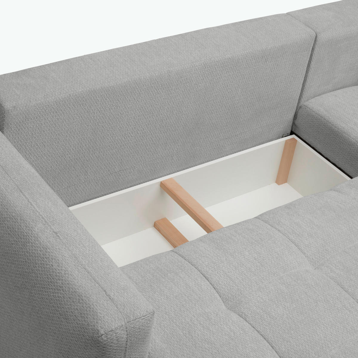 ECKSOFA in Chenille Grau  - Schwarz/Grau, Modern, Kunststoff/Textil (276/172cm) - Hom`in