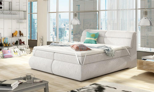 BOXSPRINGBETT 180/200 cm  in Grau, Weiß  - Weiß/Grau, MODERN, Holzwerkstoff/Textil (180/200cm) - Esposa