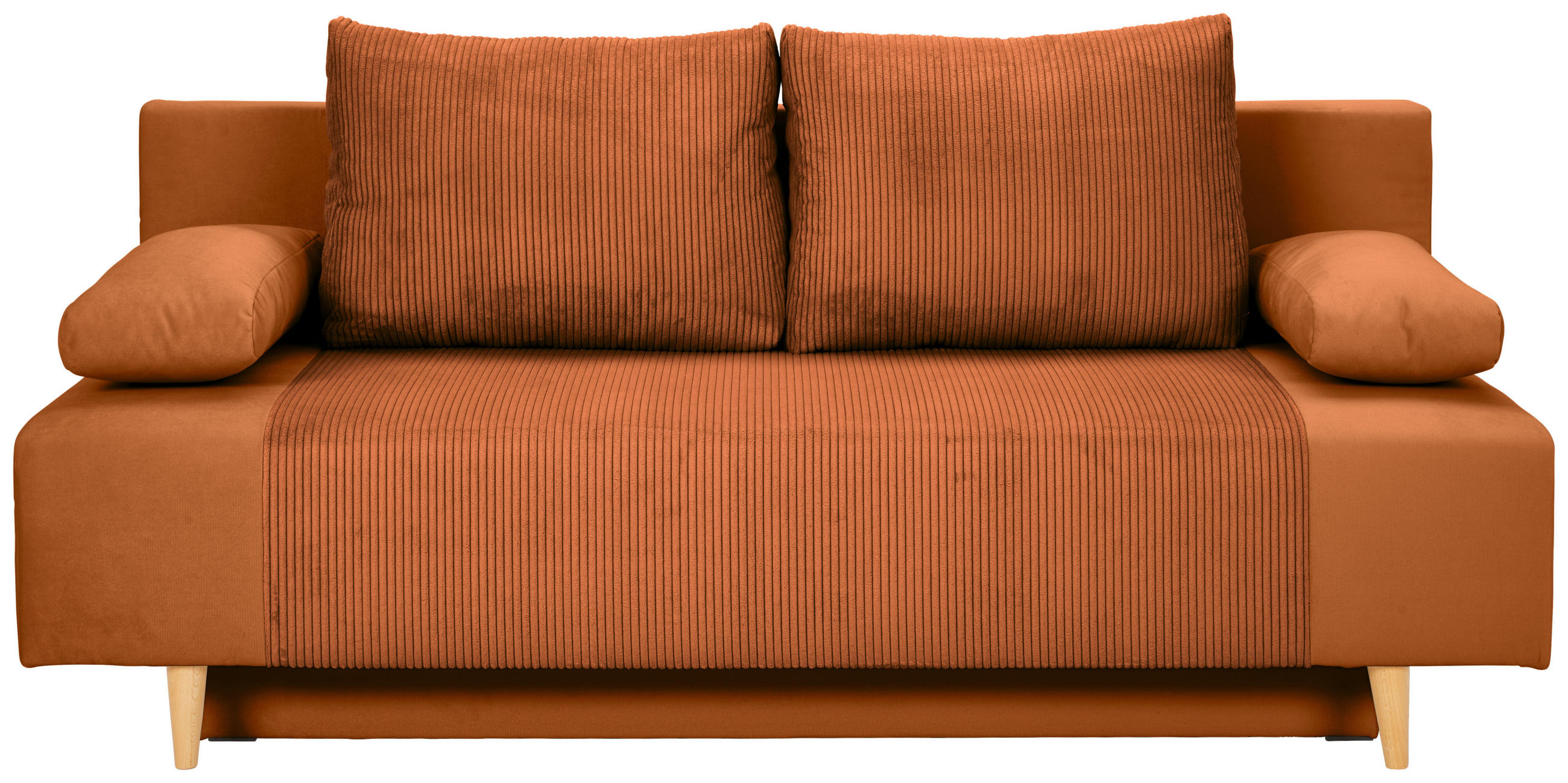 SCHLAFSOFA Cord, Velours Rostfarben  - Rostfarben/Buchefarben, Konventionell, Holz/Textil (191/92/89cm) - MID.YOU