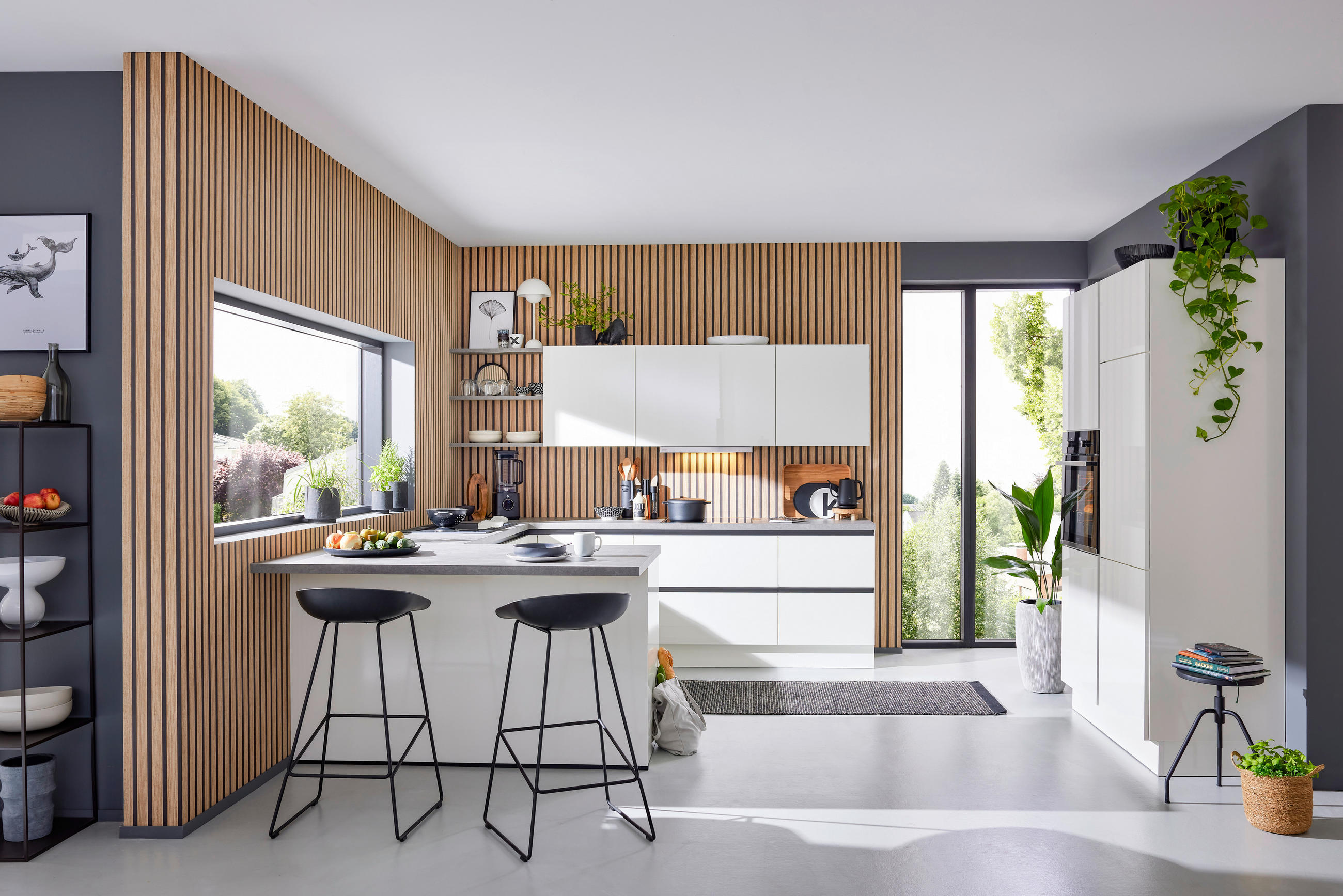 EINBAUKÜCHE ULTRA GLISS  - Weiß, Design, Holzwerkstoff - Novel