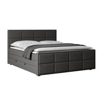 POSTELJA BOXSPRING 180 cm   x 200 cm  , kovina, umetna masa, tekstil, karton, leseni material antracit  - črna/antracit, Moderno, kovina/umetna masa (180/200cm) - MID.YOU