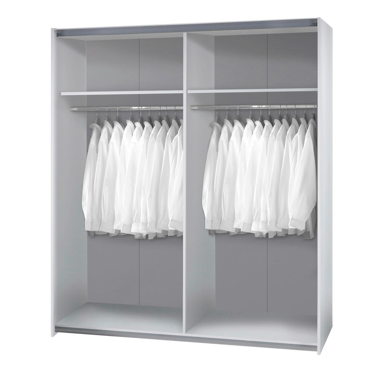SCHWEBETÜRENSCHRANK  in Weiß, Sonoma Eiche  - Alufarben/Weiß, KONVENTIONELL, Holzwerkstoff/Metall (170/195/59cm) - Carryhome