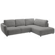 ECKSOFA  in Chenille Grau  307/224 cm  - Schwarz/Grau, KONVENTIONELL, Kunststoff/Textil (307/224cm) - Hom`in