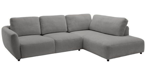 ECKSOFA  in Chenille Grau  307/224 cm  - Schwarz/Grau, KONVENTIONELL, Kunststoff/Textil (307/224cm) - Hom`in