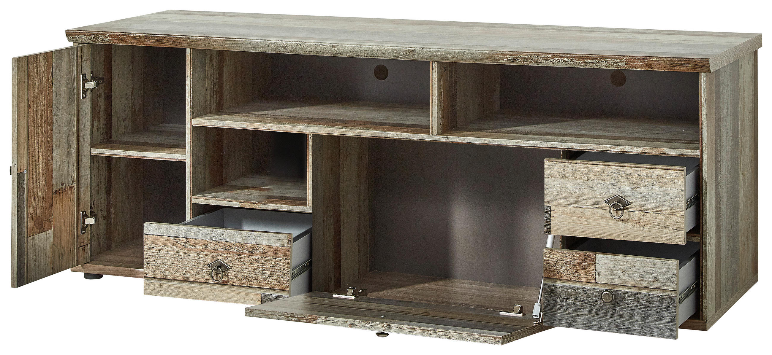 TV-ELEMENT Braun - Anthrazit/Schwarz, Basics, Holzwerkstoff/Metall (162/61/52cm) - Livetastic