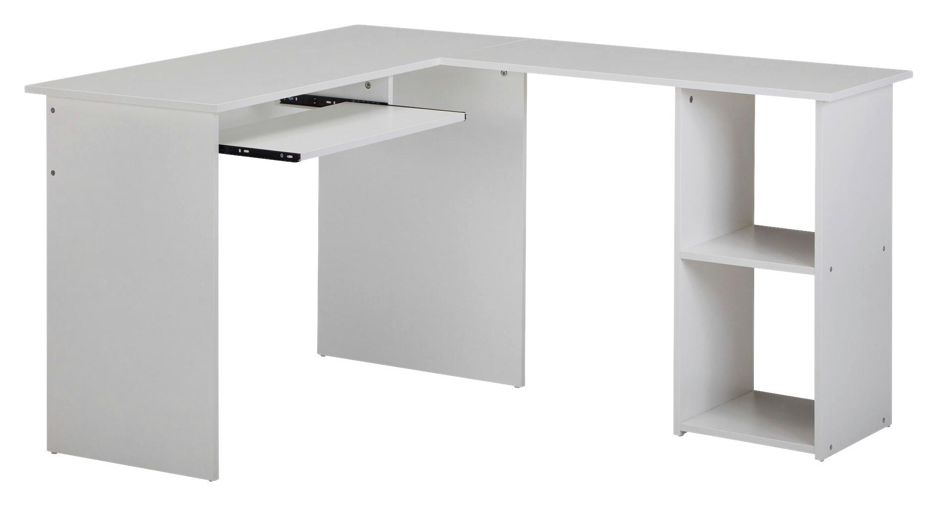 KOTNA PISALNA MIZA leseni material bela  - bela, Moderno, leseni material (120/140/75,5cm) - MID.YOU