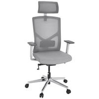 DREHSTUHL Netzbespannung, Flachgewebe Grau, Weiß  - Weiß/Grau, MODERN, Kunststoff/Textil (68/125/74cm) - MID.YOU