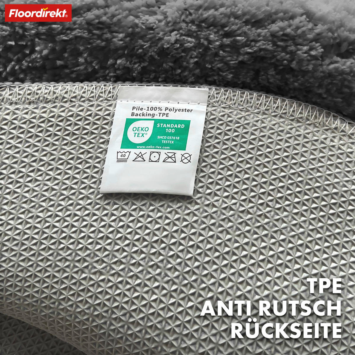 BADEMATTE Maris Dunkelgrau 120/120 cm  - Dunkelgrau, Basics, Kunststoff/Textil (120/120cm) - Floordirekt