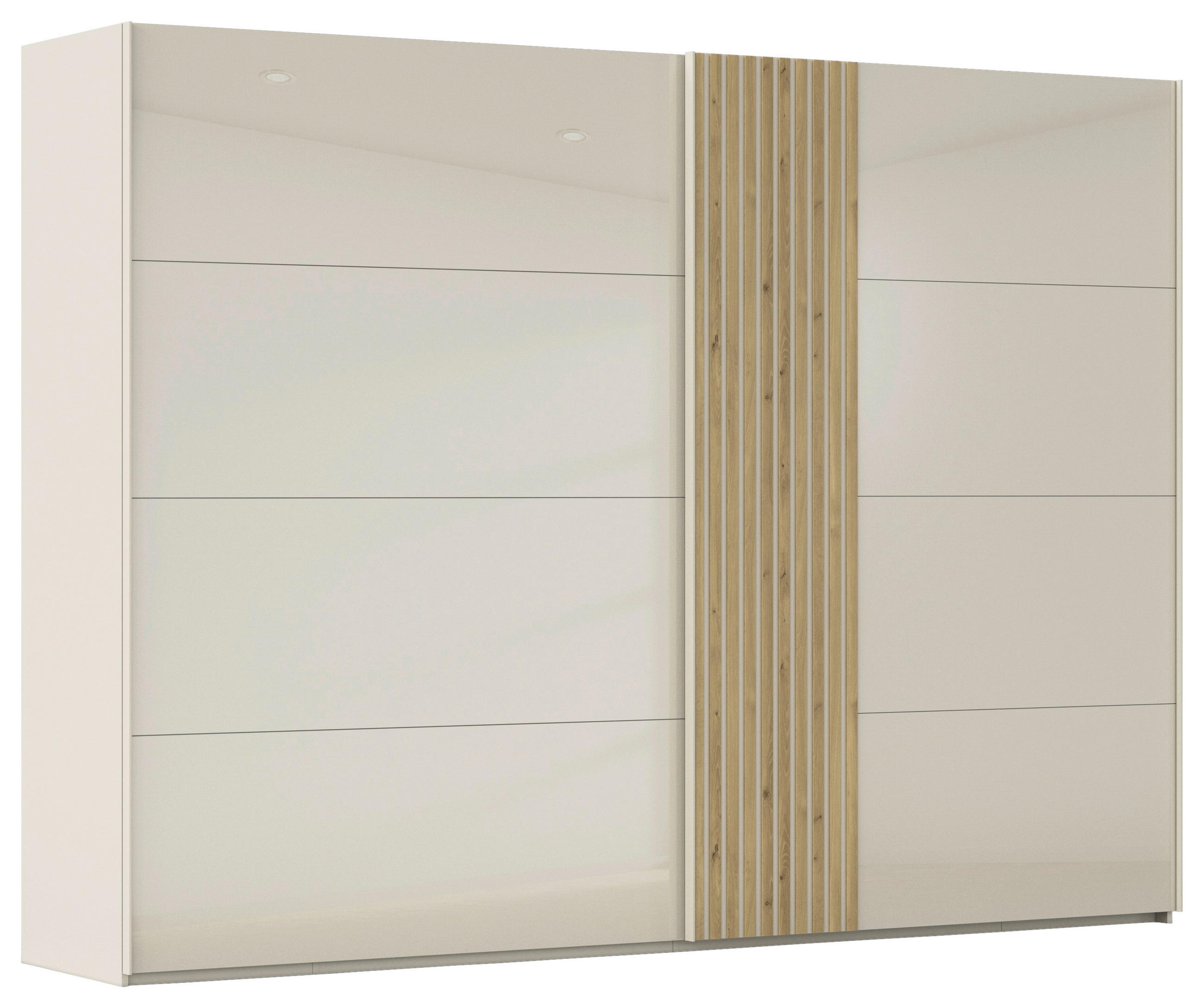 SKŘÍŇ S POSOUVACÍMI DVEŘMI, barvy dubu, šampaňská, 301/223/68 cm - barvy dubu/šampaňská, Design, kov/kompozitní dřevo (301/223/68cm) - Novel