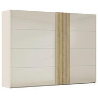 ŠAT. SKRIŇA S POSUV. DVERAMI, farba duba, šampanská, 301/223/68 cm - šampanská/farba duba, Design, kov/kompozitné drevo (301/223/68cm) - Novel