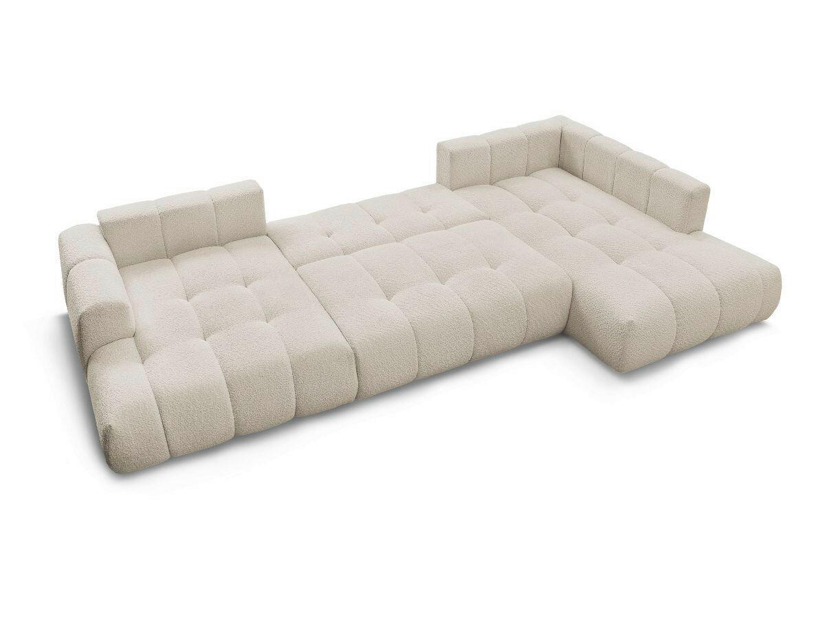 WOHNLANDSCHAFT  FUJI  Beige Bouclé  - Beige/Schwarz, MODERN, Kunststoff/Textil (160/377/204cm)