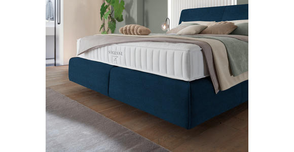 BOXSPRINGBETT 200/200 cm  in Blau  - Blau/Schwarz, Design, Kunststoff/Textil (200/200cm) - Johann Jakob