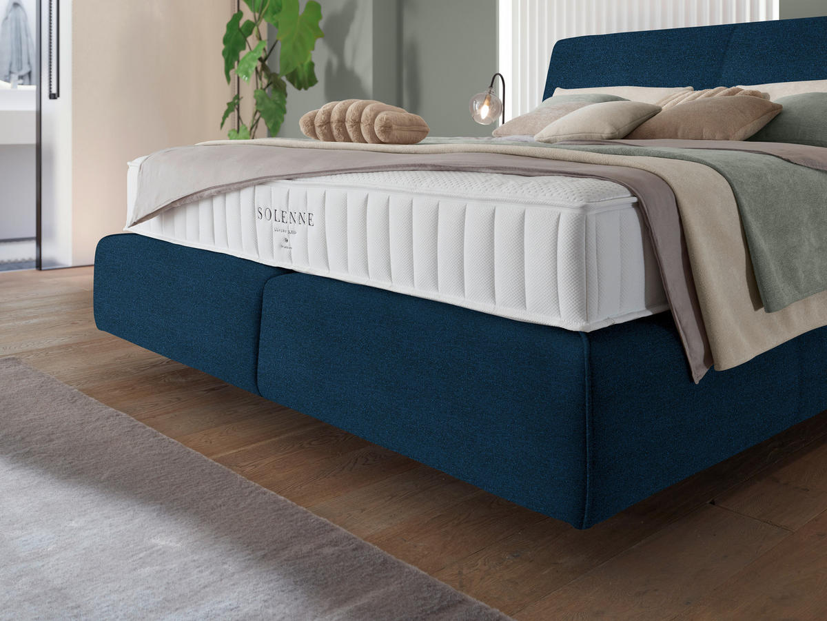 BOXSPRINGBETT 200/200 cm  in Blau  - Blau/Schwarz, Design, Kunststoff/Textil (200/200cm) - Johann Jakob