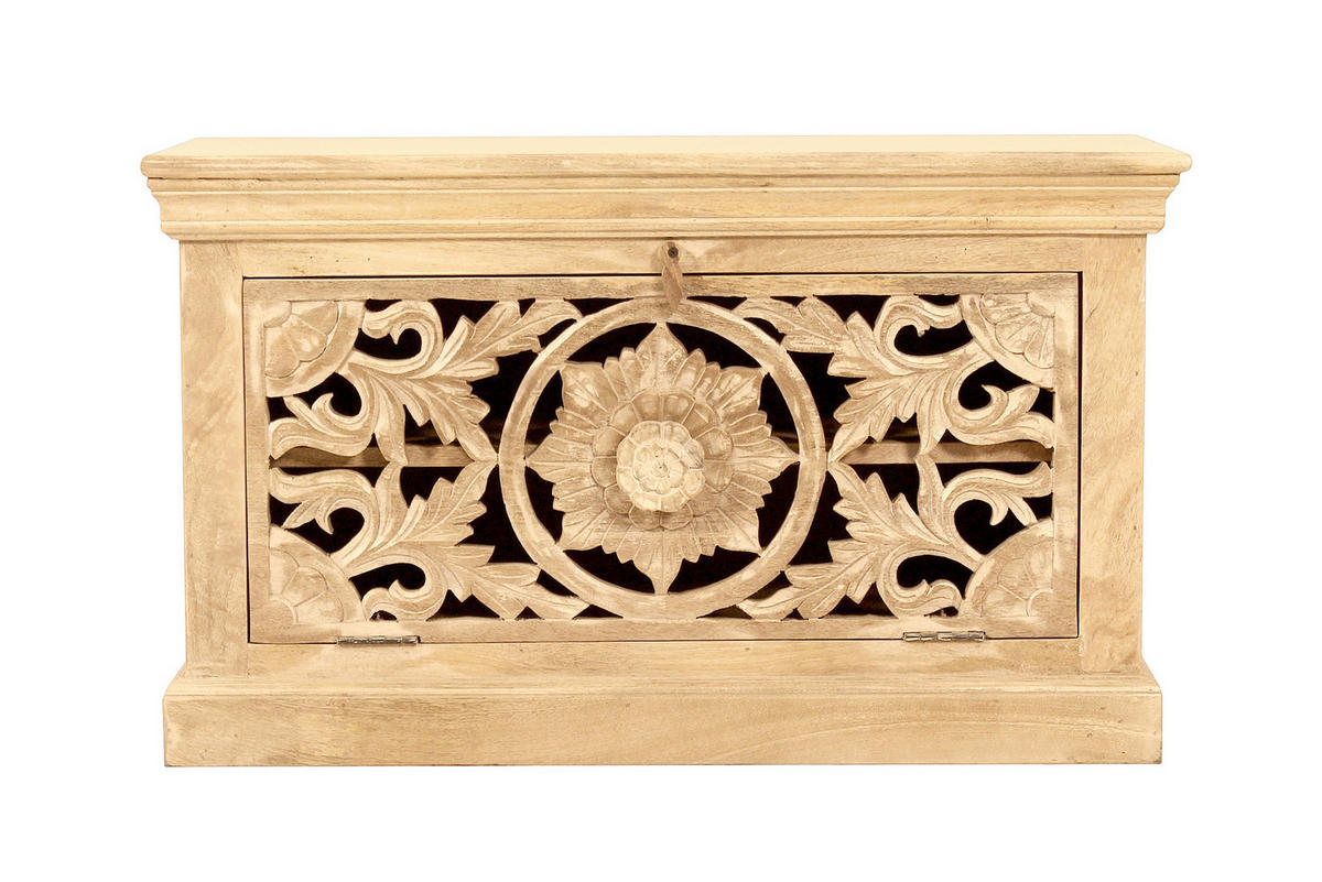 SCHUHSCHRANK Mangoholz massiv Naturfarben  - Naturfarben, Design, Holz (80/50/40cm) - MID.YOU