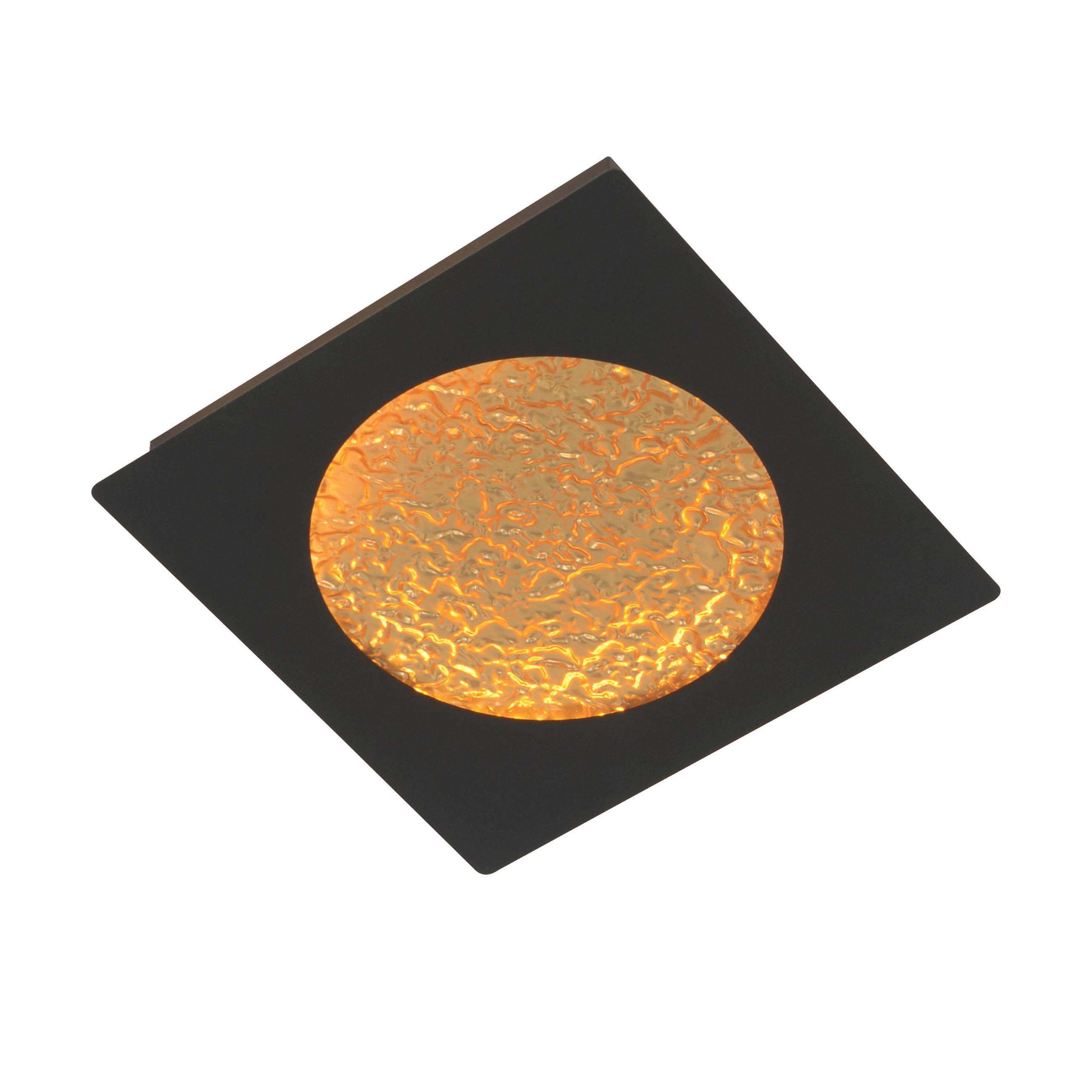 LED-WANDLEUCHTE 28/28/4 cm   - Goldfarben/Schwarz, Design, Kunststoff/Metall (28/28/4cm)