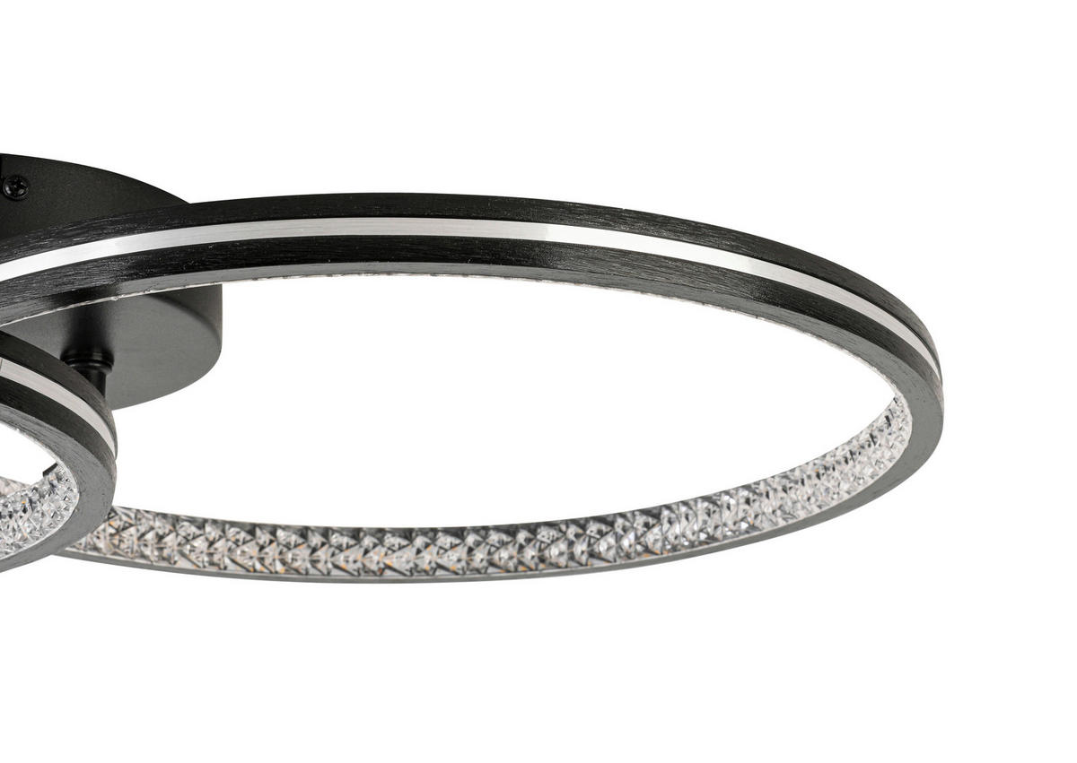 STROPNÉ LED SVIETIDLO, 55/35/8 cm - čierna/chrómová, Basics, kov/plast (55/35/8cm) - Boxxx