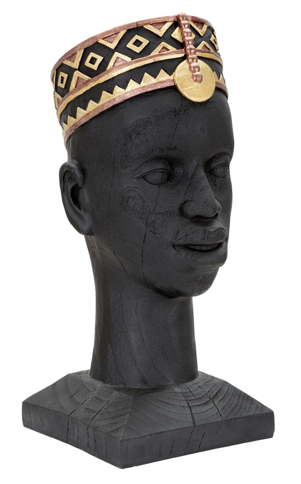 SKULPTUR - Goldfarben/Schwarz, Basics, Kunststoff (25/56/25cm)