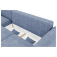 ECKSOFA in Samt Hellblau  - Chromfarben/Hellblau, KONVENTIONELL, Kunststoff/Textil (195/293cm) - Carryhome