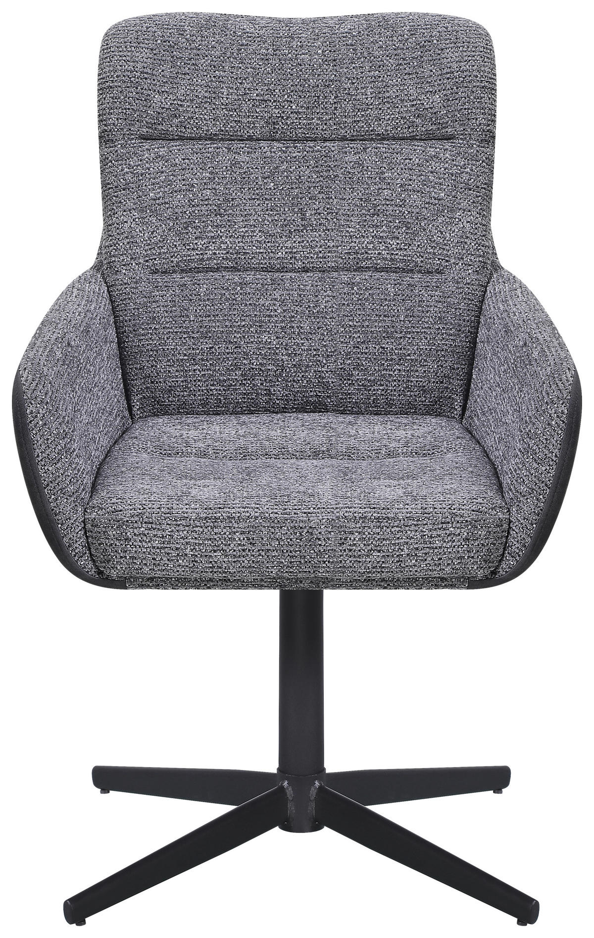 ARMLEHNSTUHL  in Eisen Webstoff, Mikrofaser  - Schwarz/Grau, Design, Textil/Metall (61/88/66cm) - Carryhome