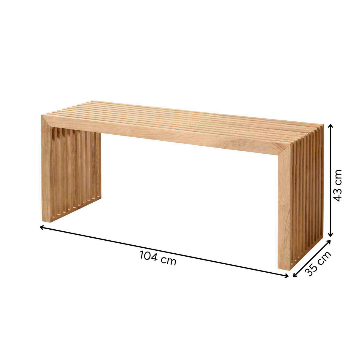 SITZBANK Holz Teakfarben  - Teakfarben, Konventionell, Holz (104/43/35cm) - MID.YOU