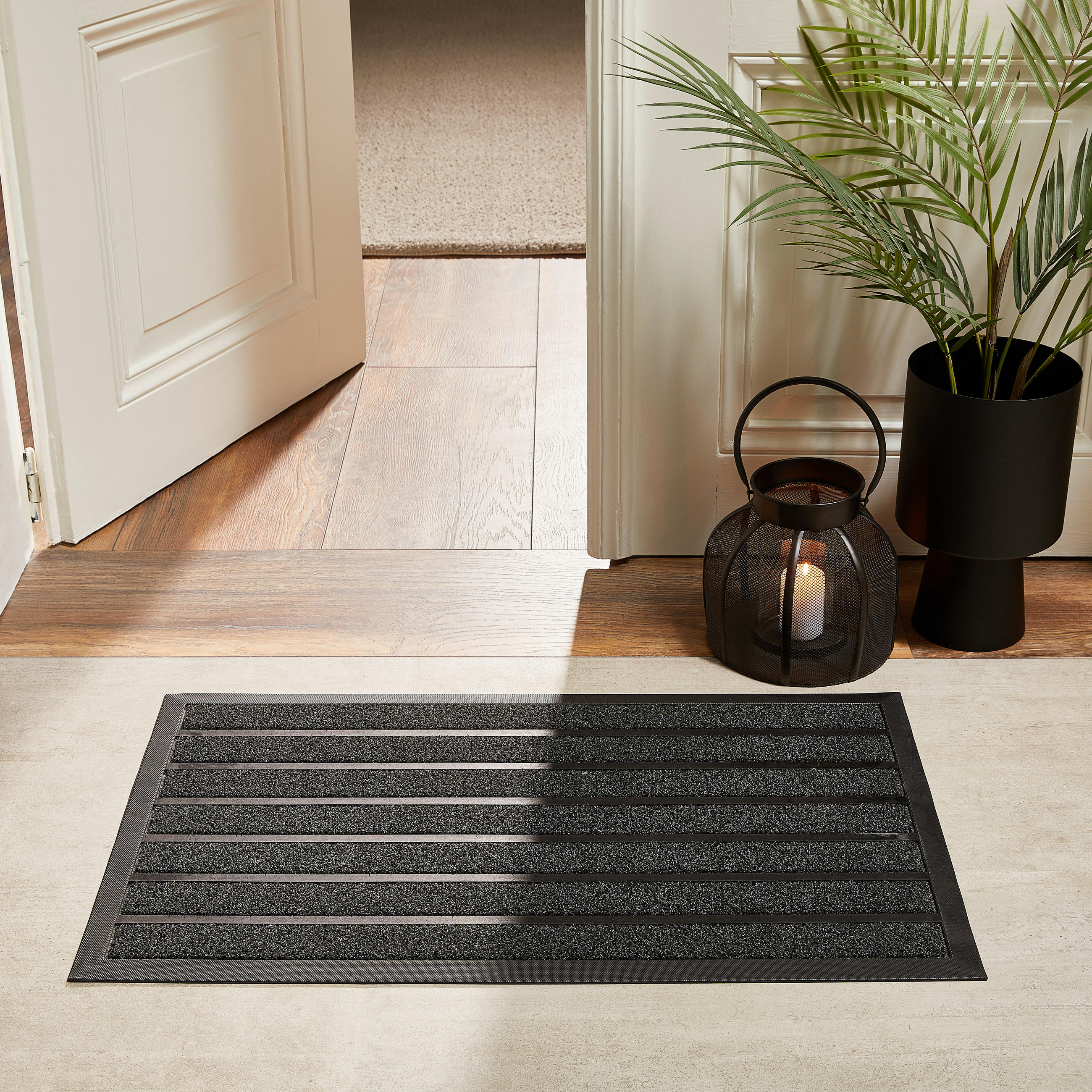 SCHMUTZFANGMATTE  45/75 cm  Schwarz  - Schwarz, KONVENTIONELL, Kunststoff (45/75cm) - Esposa