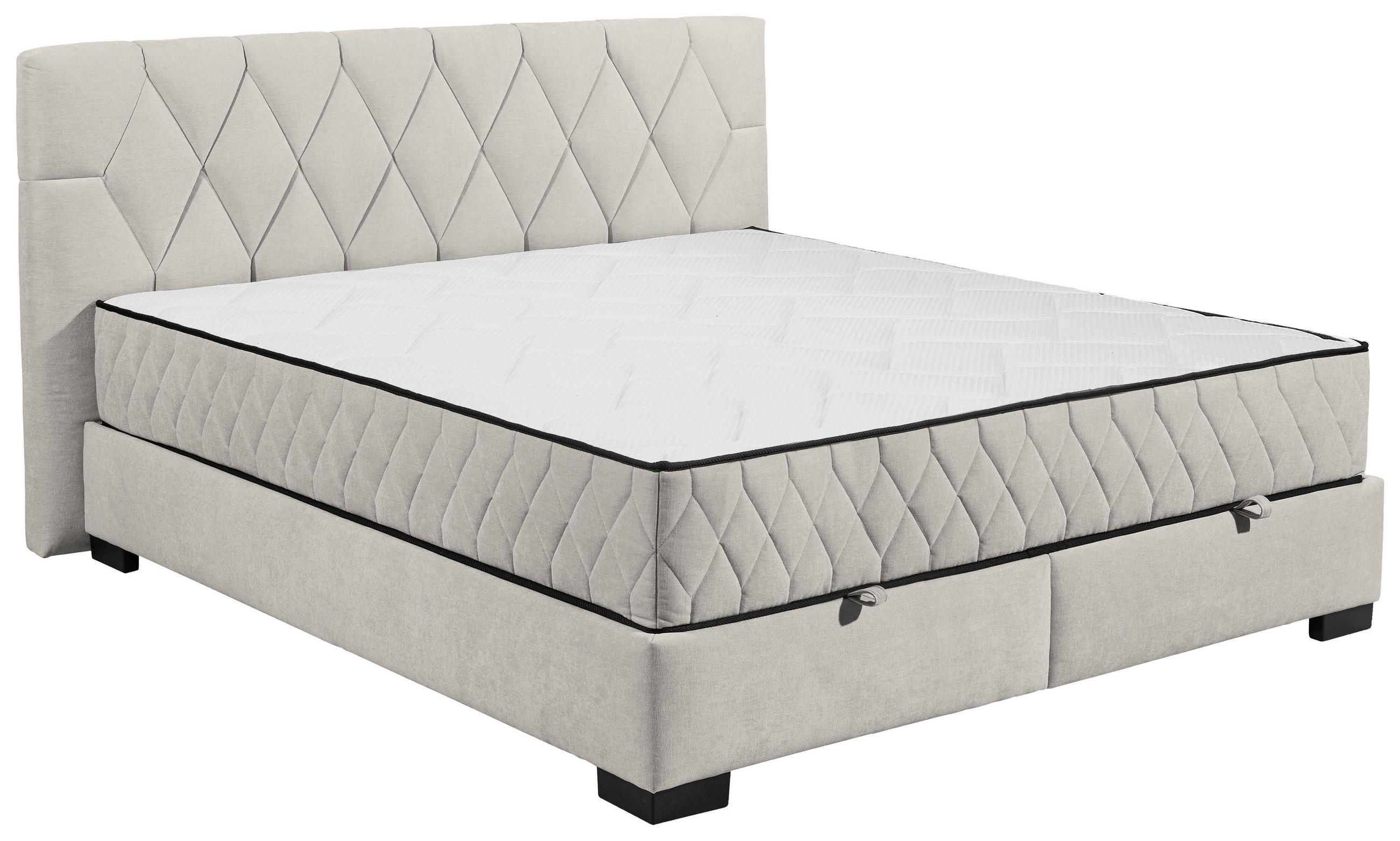 BOXBETT 180/200 cm  in Beige  - Beige/Schwarz, MODERN, Holzwerkstoff/Kunststoff (180/200cm) - MID.YOU