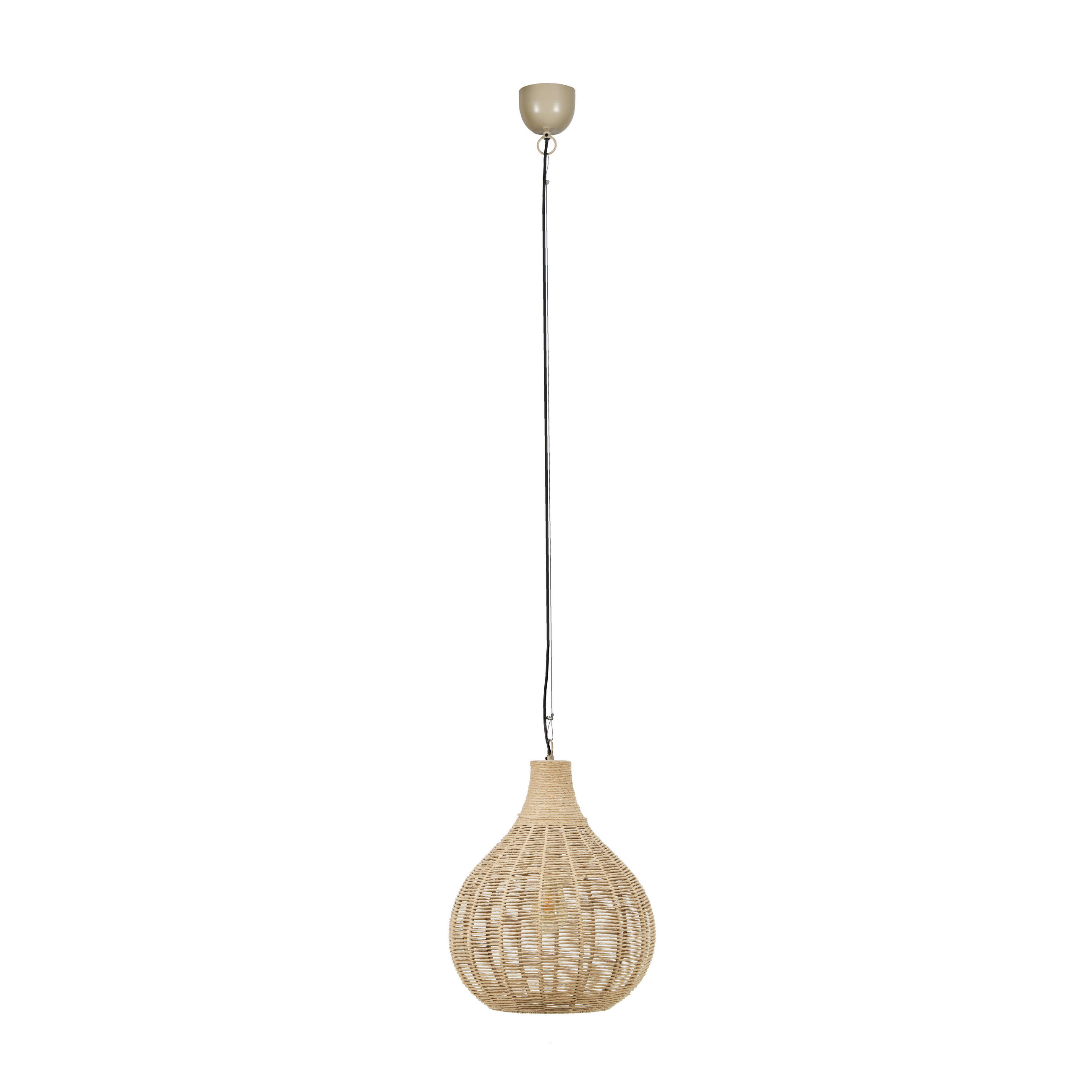 HÄNGELEUCHTE 34/177 cm  - Schwarz/Naturfarben, Natur, Naturmaterialien/Metall (34/177cm) - Trio Leuchten