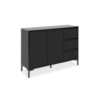 KOMMODE , 120/87/40 cm, 3 Schublade(n)  - Schwarz, Design, Holzwerkstoff (120/87/40cm) - MID.YOU
