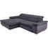 Ecksofa Flachgewebe Rücken echt - Chromfarben/Grau, Design, Textil/Metall (180/265cm) - Carryhome