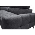 ECKSOFA in Struktur Anthrazit  - Anthrazit/Schwarz, MODERN, Textil/Metall (212/254cm) - Carryhome