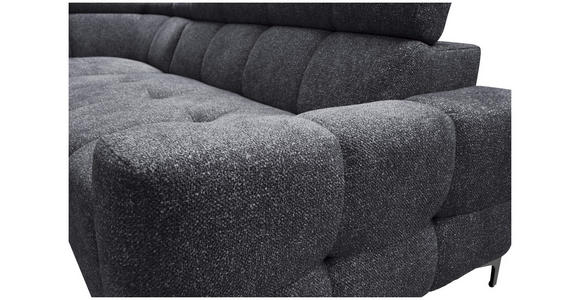 ECKSOFA in Struktur Anthrazit  - Anthrazit/Schwarz, MODERN, Textil/Metall (212/254cm) - Carryhome