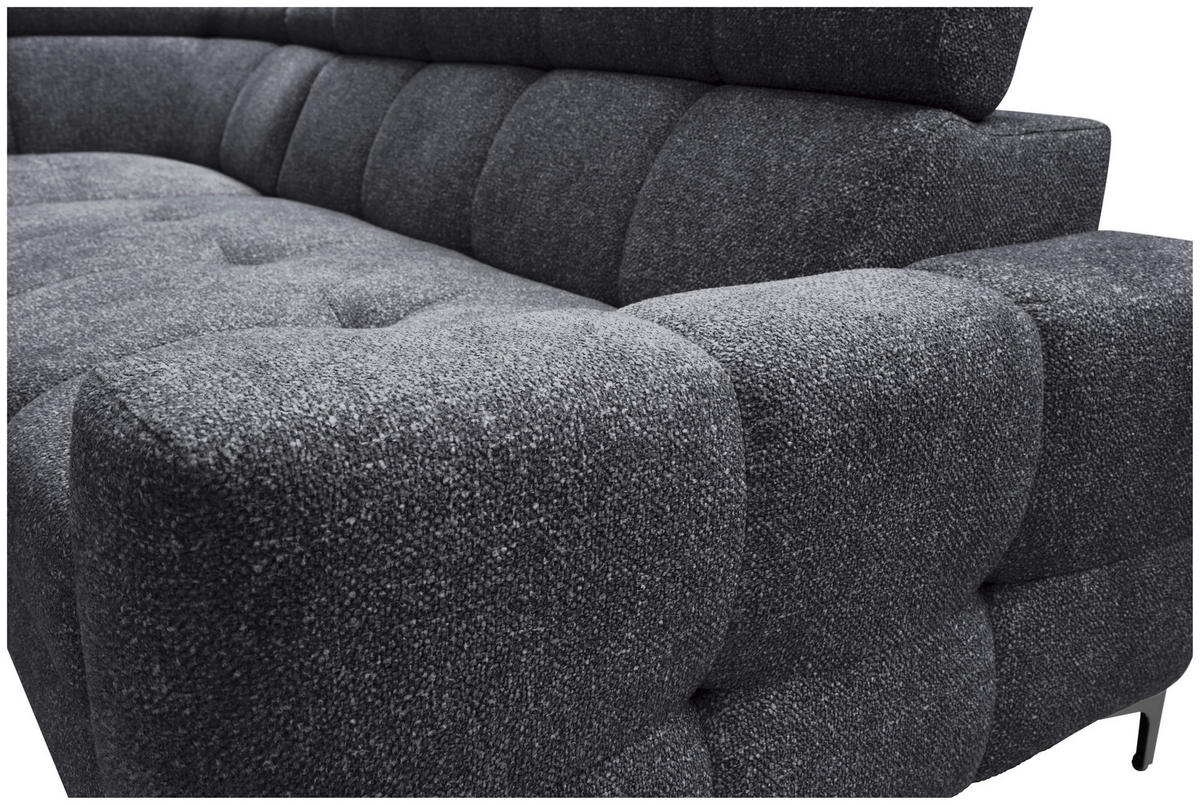 ECKSOFA Anthrazit Struktur  - Anthrazit/Schwarz, MODERN, Textil/Metall (212/254cm) - Carryhome