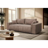 SCHLAFSOFA LOFT in Cord Rosa  - Schwarz/Rosa, Design, Kunststoff/Textil (255/90/97cm) - MID.YOU