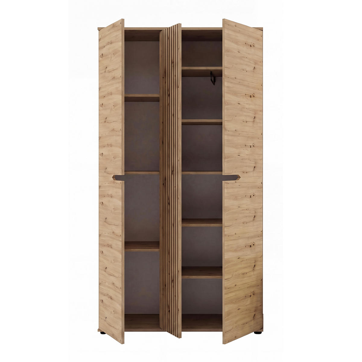 GARDEROBENSCHRANK  in 104/191/37 cm  - Schwarz/Eiche Artisan, Design, Holzwerkstoff/Kunststoff (104/191/37cm) - MID.YOU