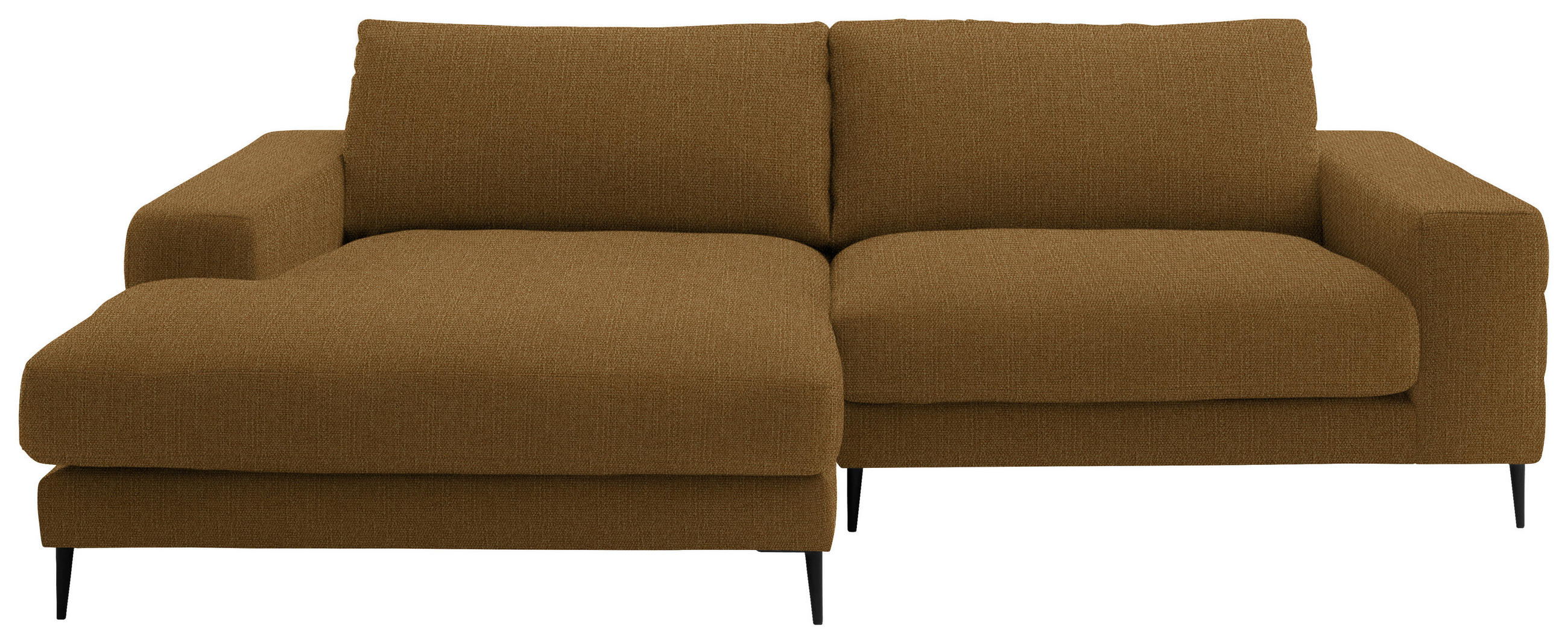 ECKSOFA in Flachgewebe Goldfarben  - Goldfarben/Schwarz, Design, Textil/Metall (177/253cm) - Dieter Knoll