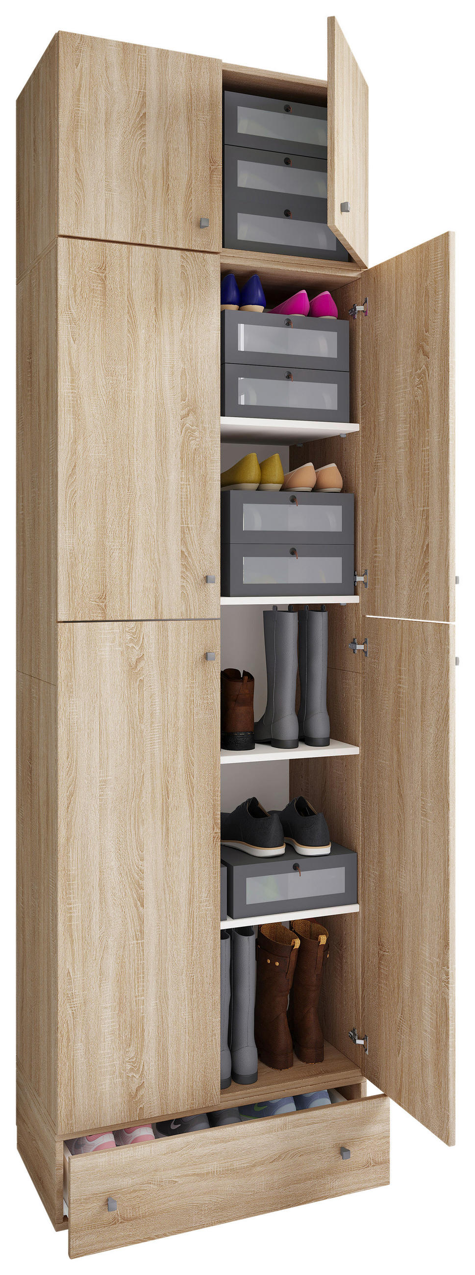 KLEIDERSCHRANK  in Sonoma Eiche  - Buchefarben/Grau, MODERN, Holzwerkstoff/Kunststoff (70/240/39cm) - MID.YOU